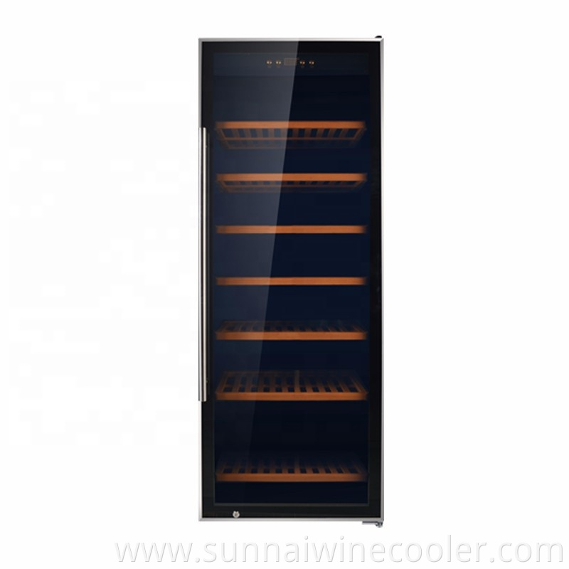 Dual zone 242 bottles black panel compressor big wine fridge